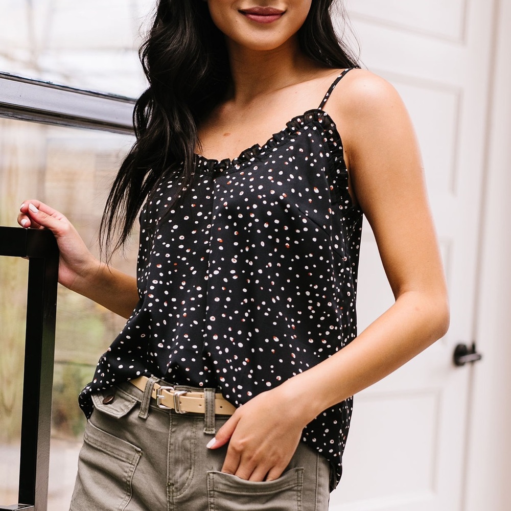 Ruffles & Dots Camisole in Black